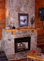 stone fireplace